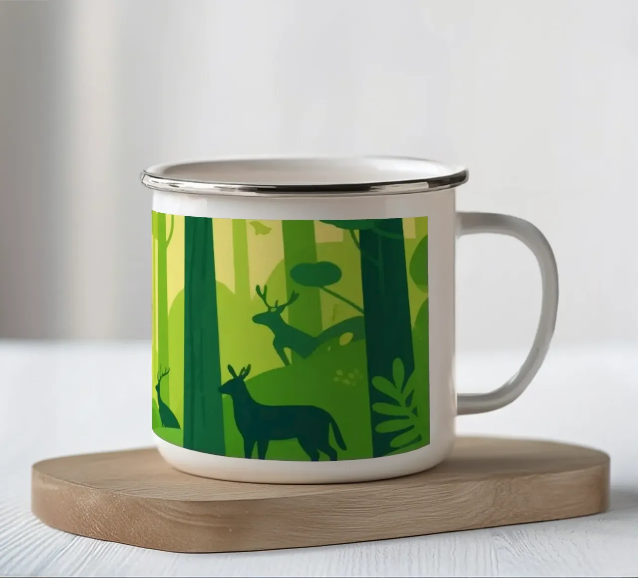 Foresta di animali tazza in smalto da knowledge