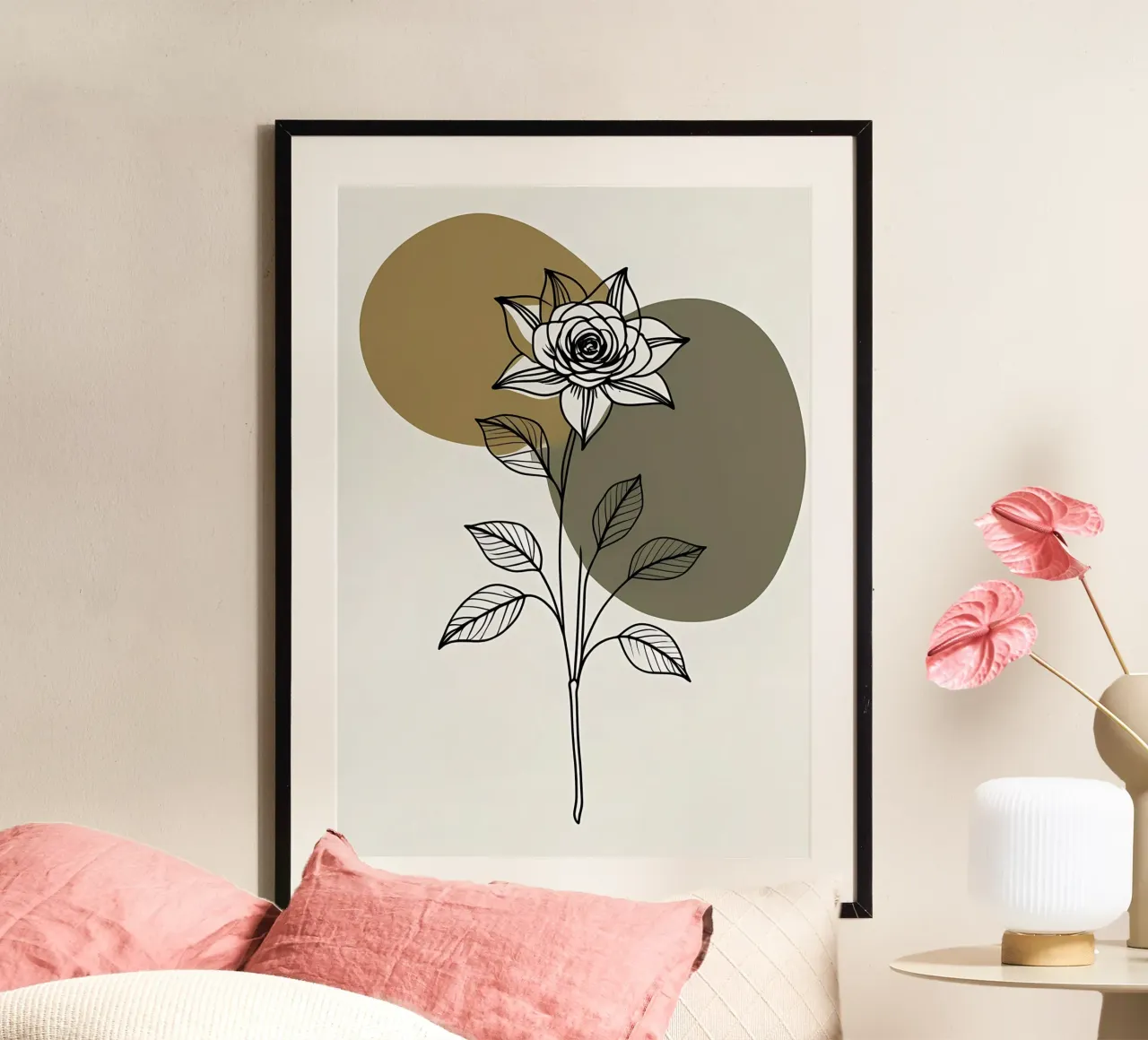 Line art minimalista di un singolo fiore di Amaryllis carta hahnemühle da Bloom And Brush