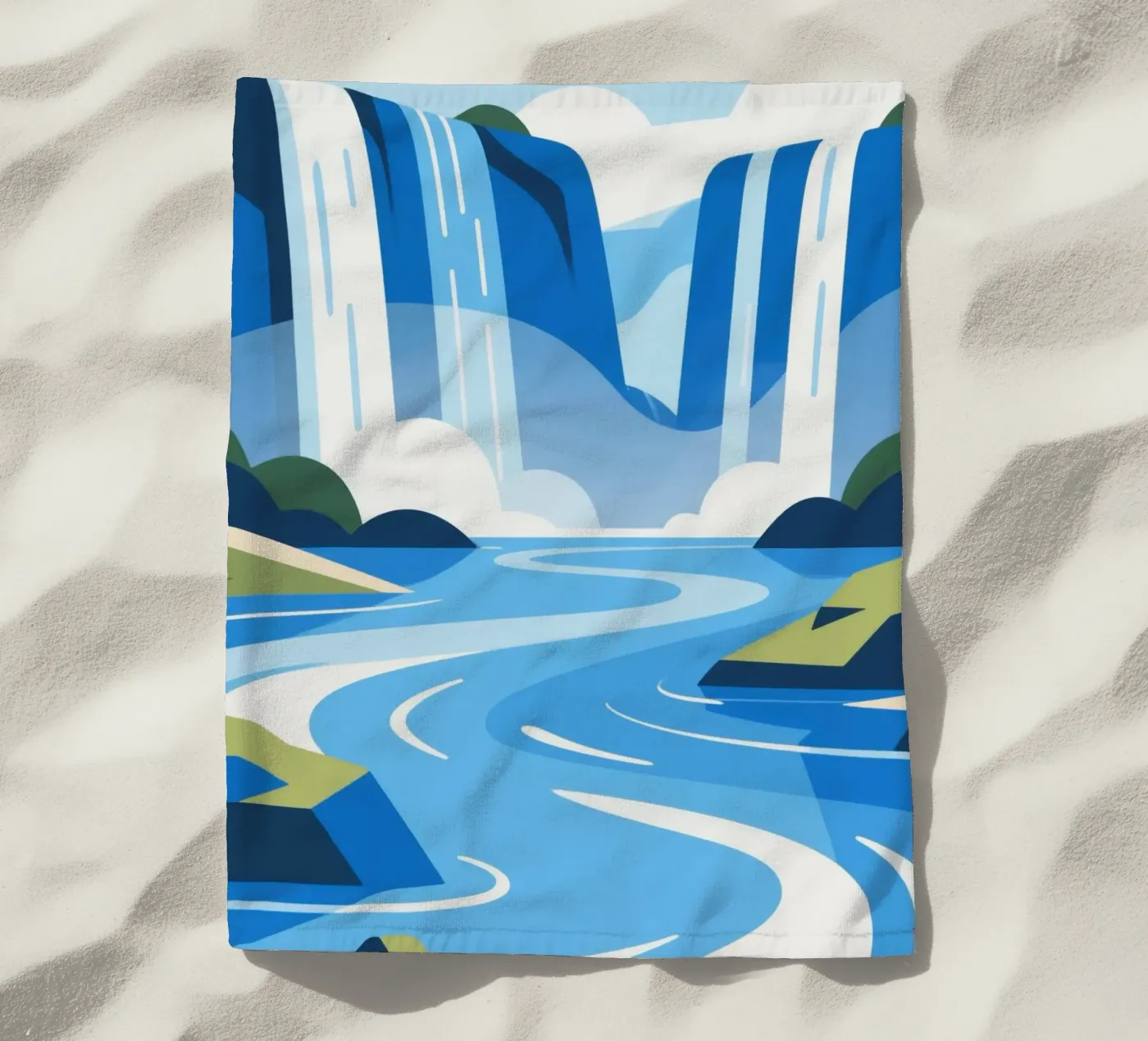 waterval strandhanddoek van knowledge