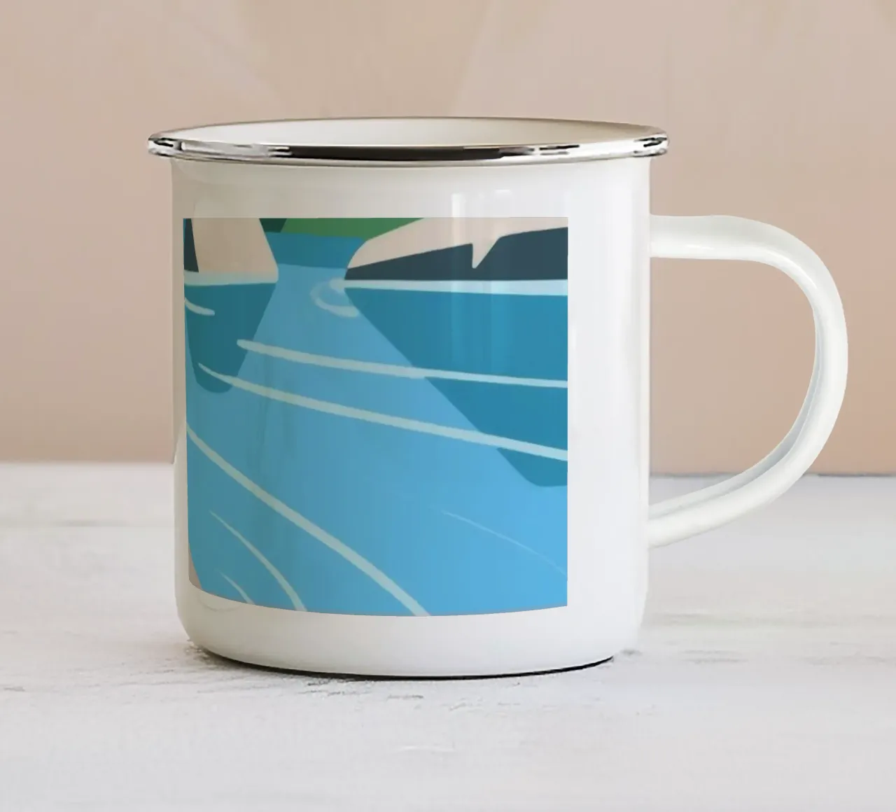 Fiume tazza in smalto da knowledge