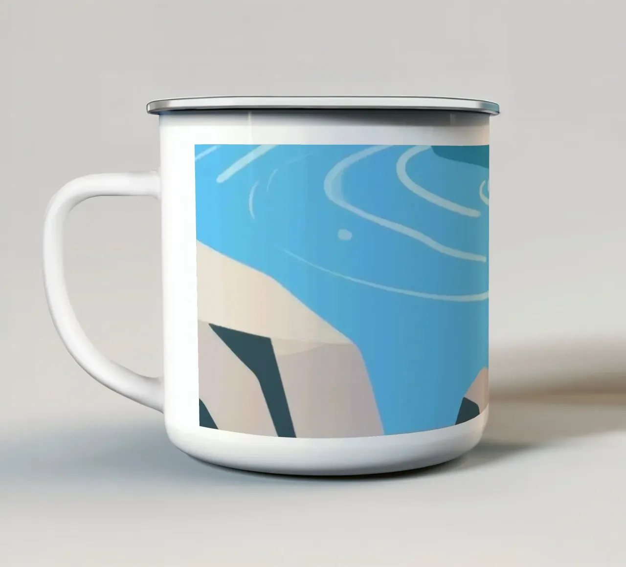 Fiume tazza in smalto da knowledge