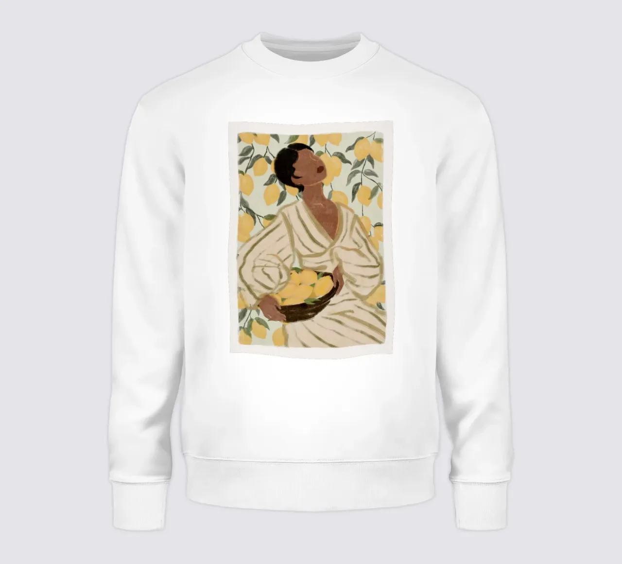 Poster Donna in giardino di agrumi felpa da Lonnieprints
