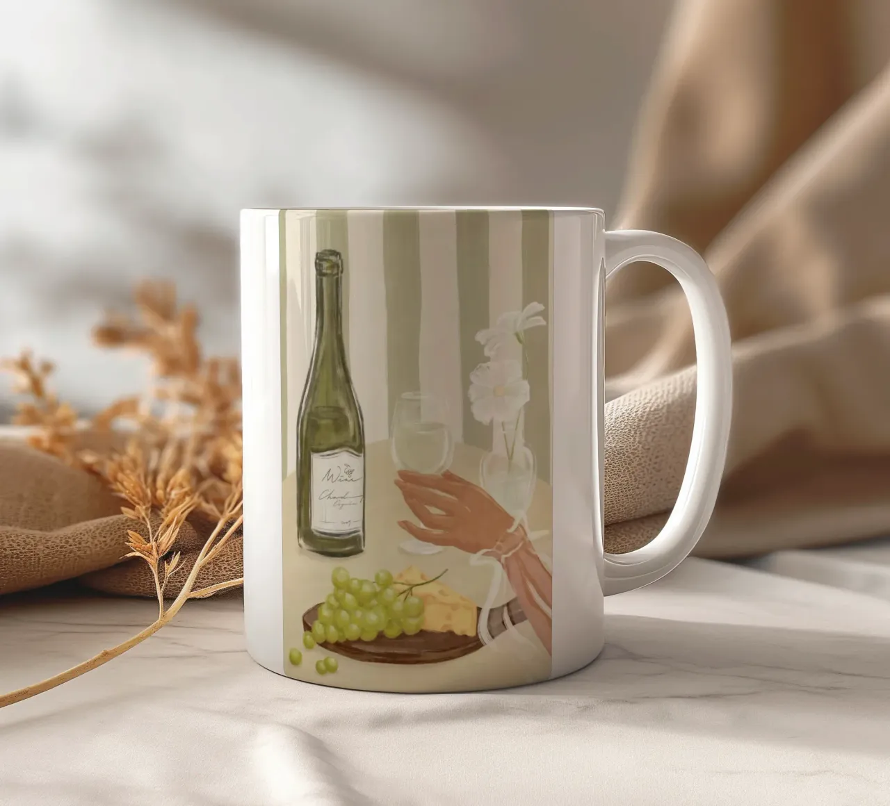È tempo di stampare il vino tazza in ceramica da Lonnieprints