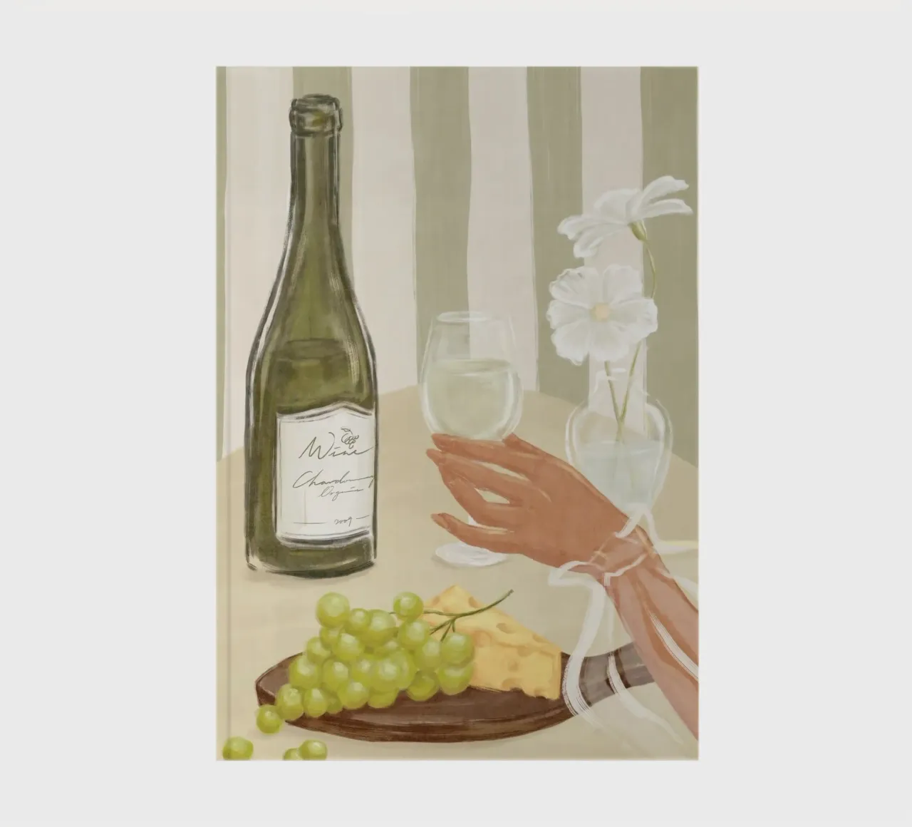 Time for Wine Print notebook by Lonnieprints