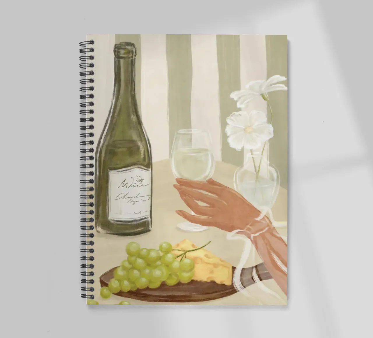 Time for Wine Print spiral notebook by Lonnieprints