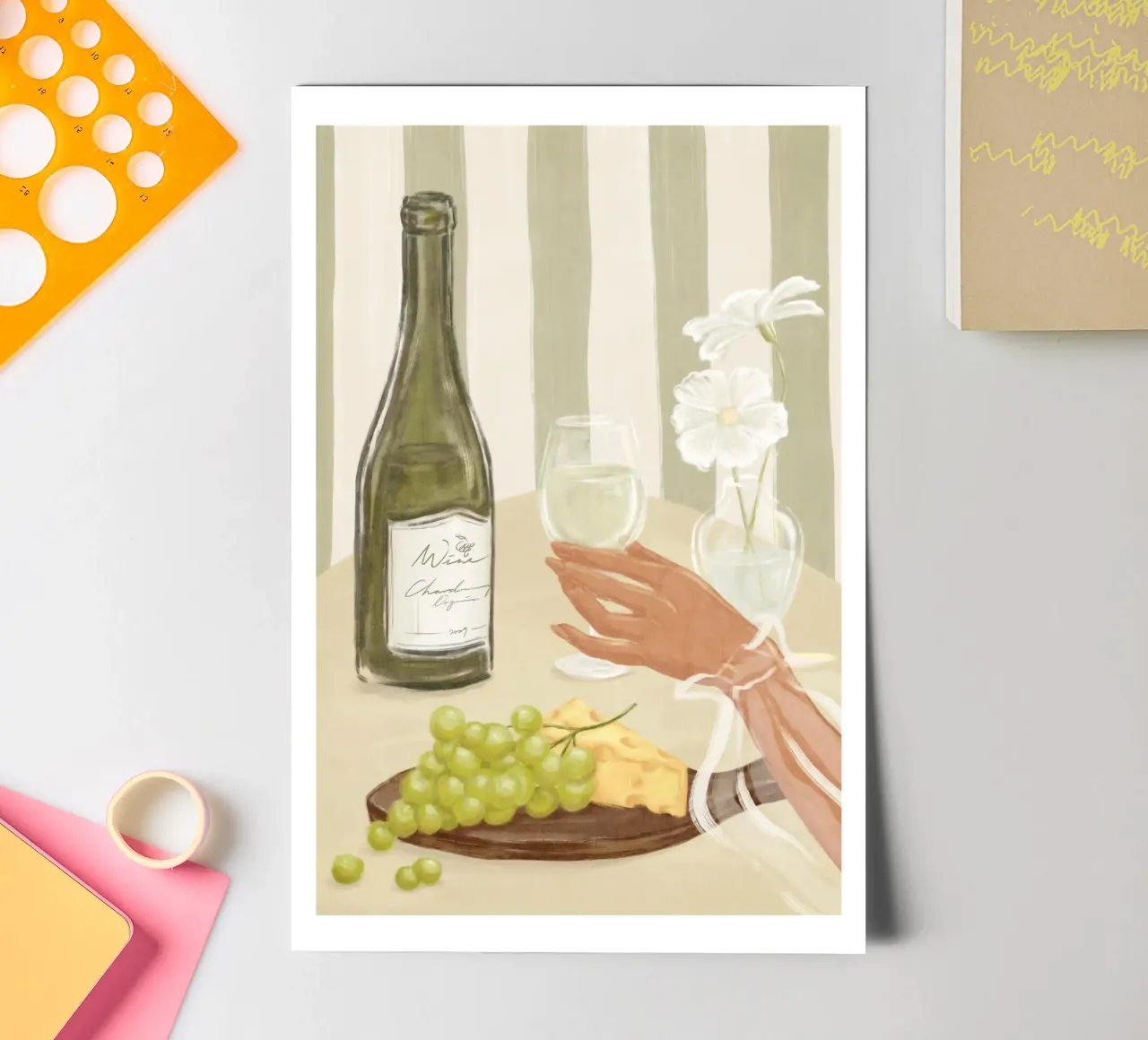 Time for Wine Print sticker sheet by Lonnieprints