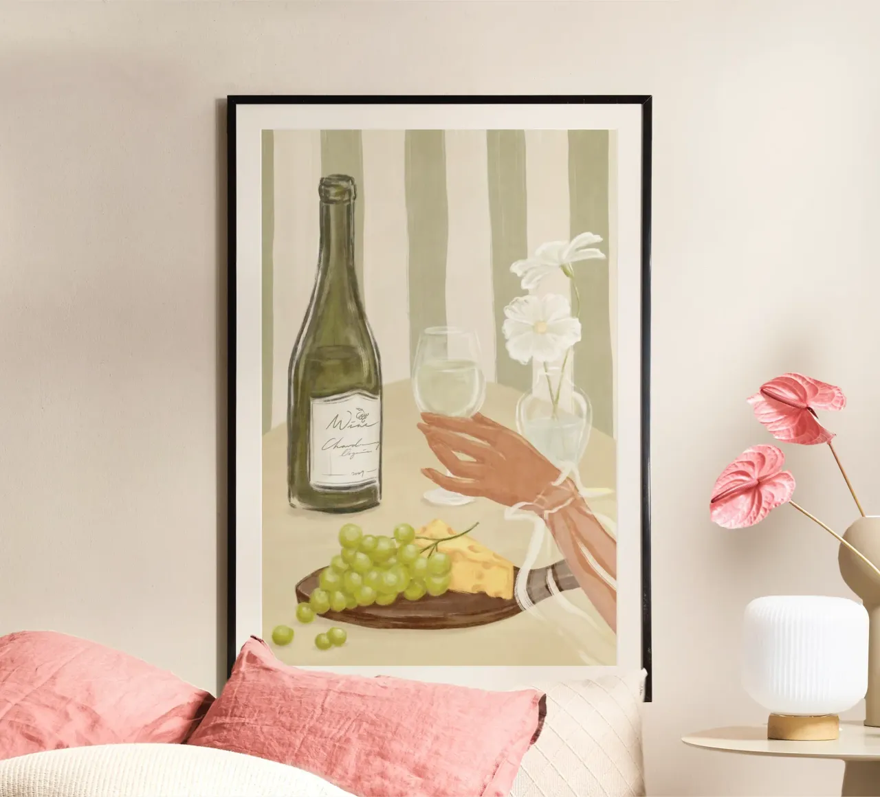 Time for Wine Print hahnemühle by Lonnieprints