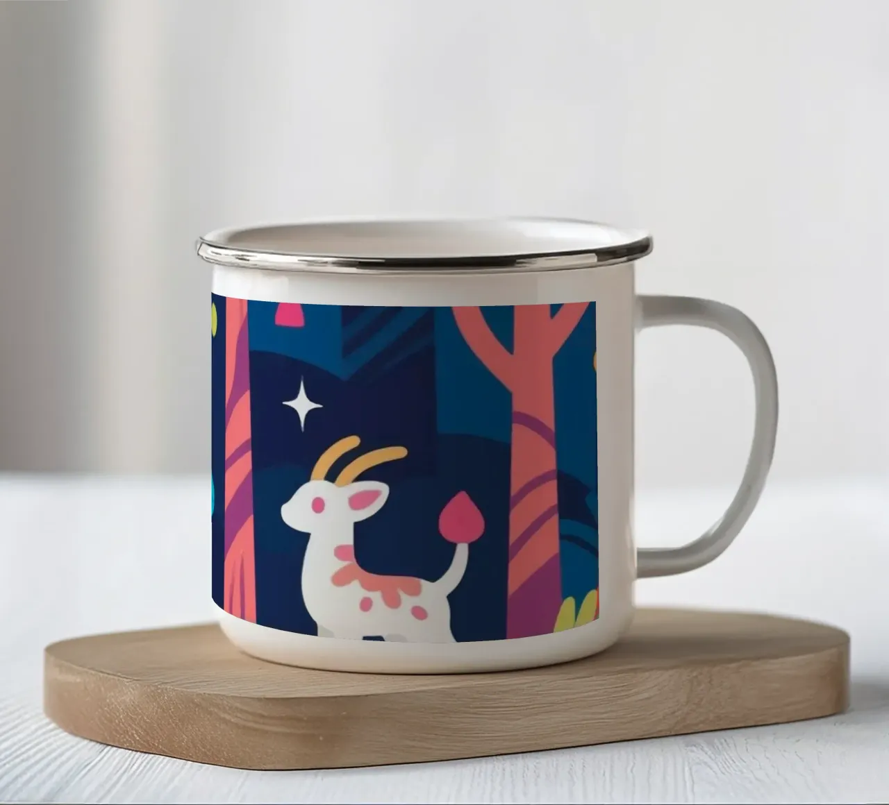 Carino il bosco dei cervi tazza in smalto da knowledge