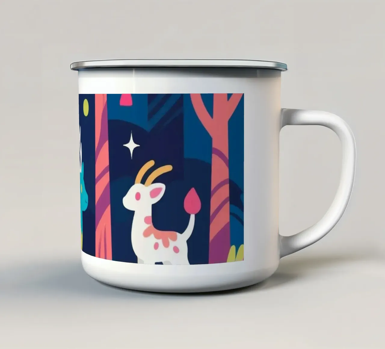 Carino il bosco dei cervi tazza in smalto da knowledge
