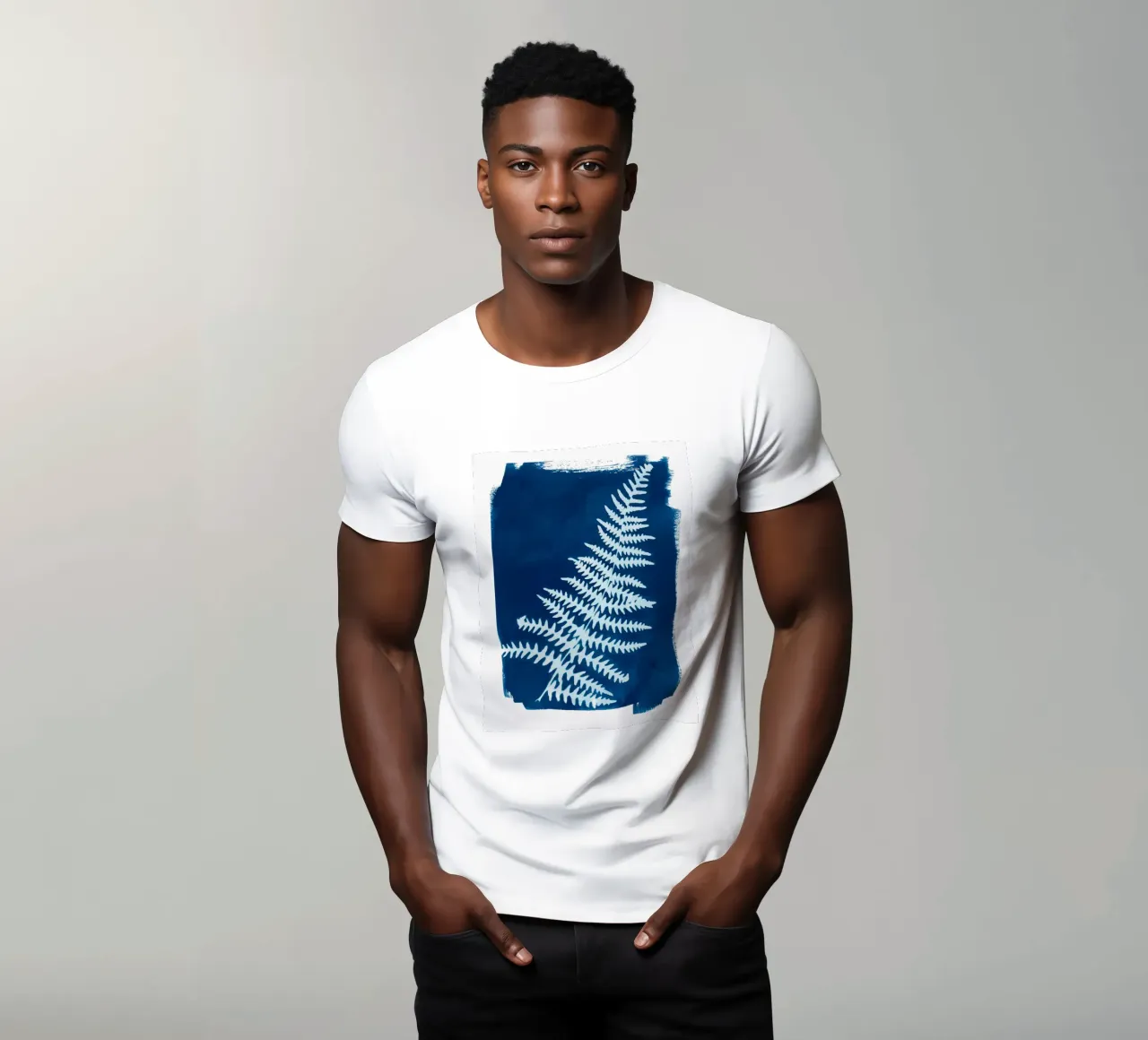 Felce cianotipica t-shirt da Kim Hubball Studio