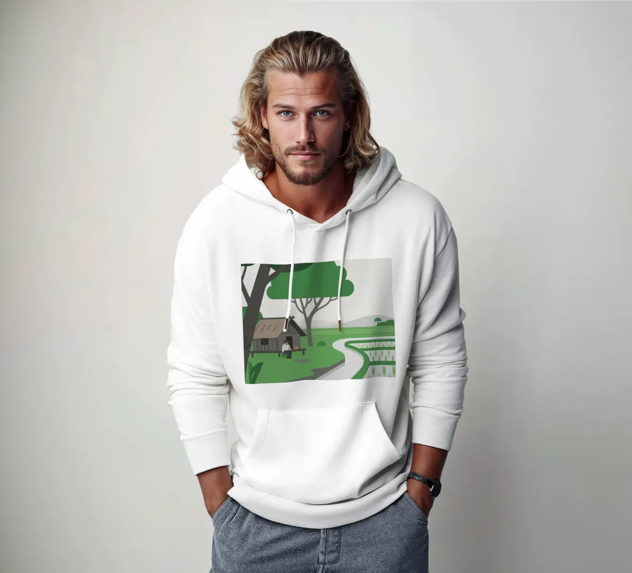 Contadini nelle risaie felpa con cappuccio da knowledge