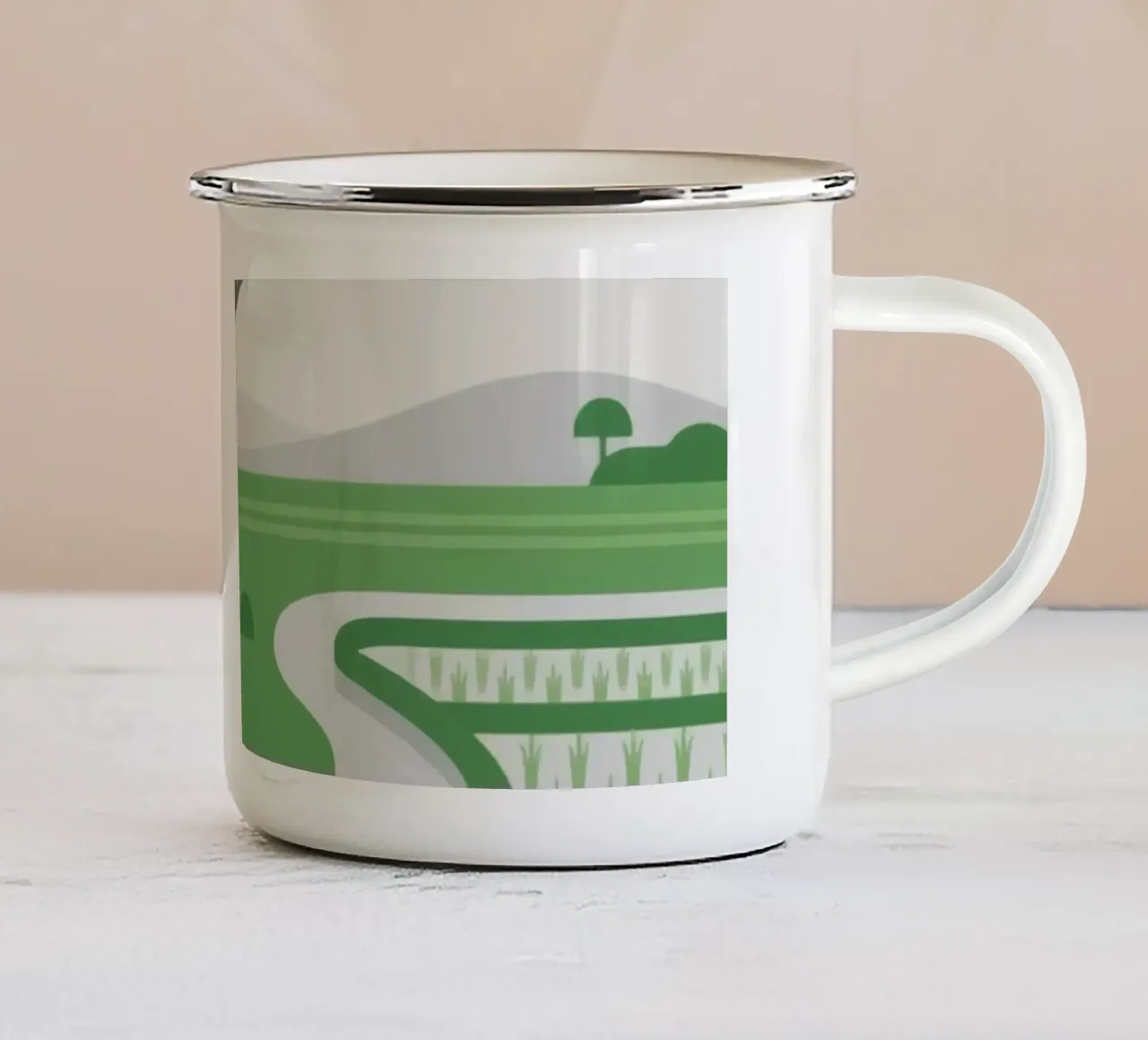 Contadini nelle risaie tazza in smalto da knowledge