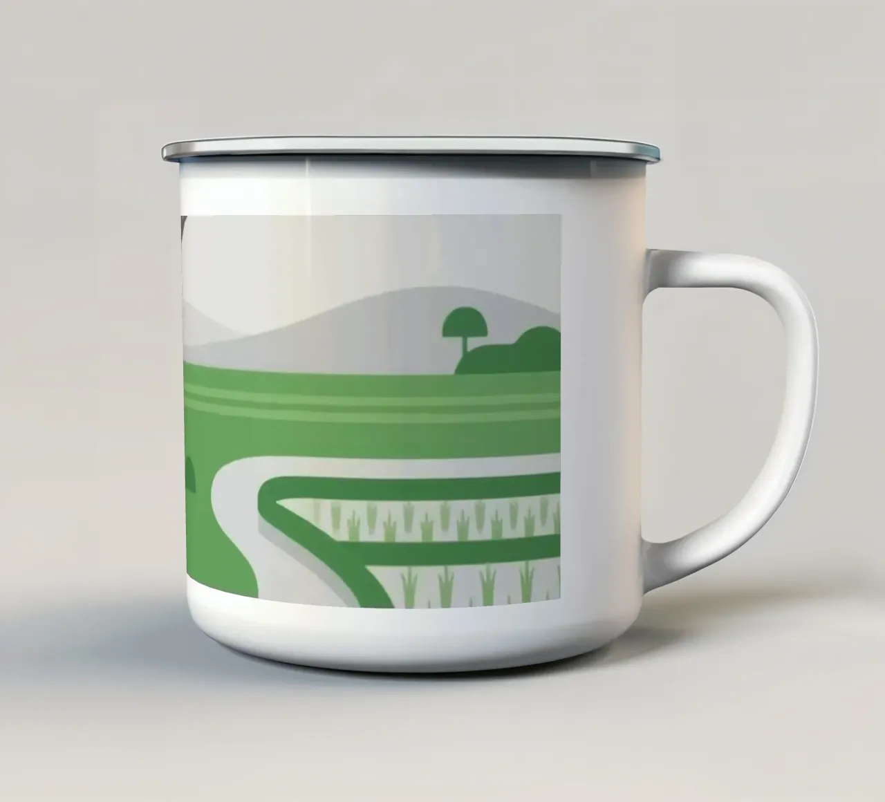 Contadini nelle risaie tazza in smalto da knowledge