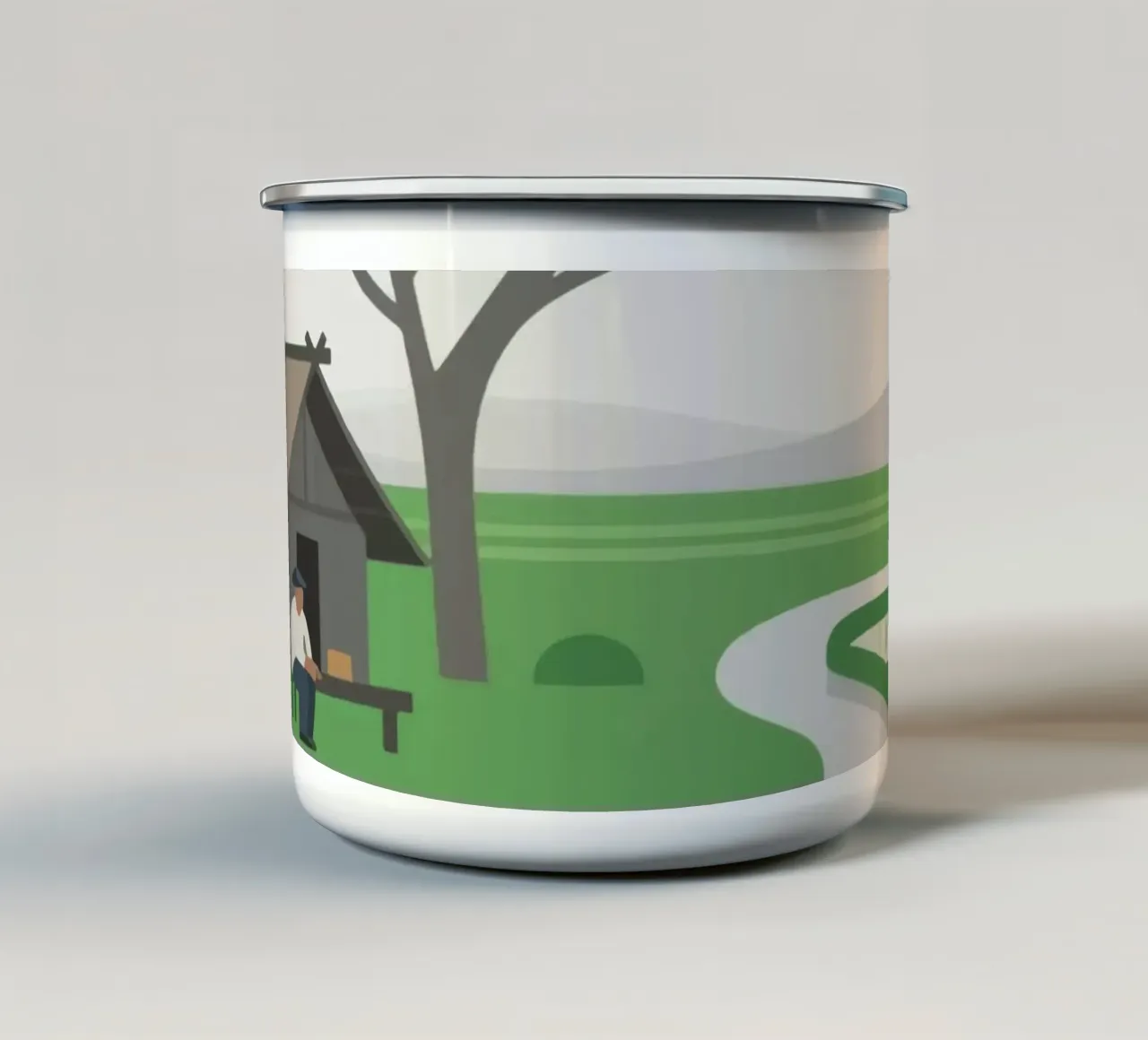 Contadini nelle risaie tazza in smalto da knowledge