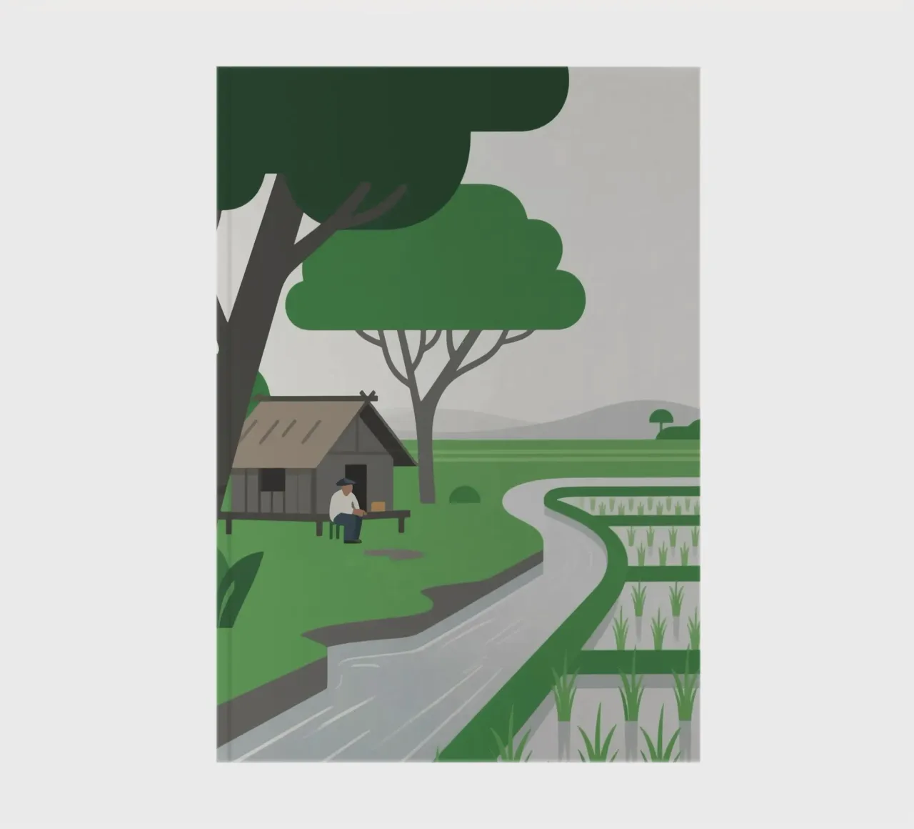 Farmers in the rice fields notebook by knowledge