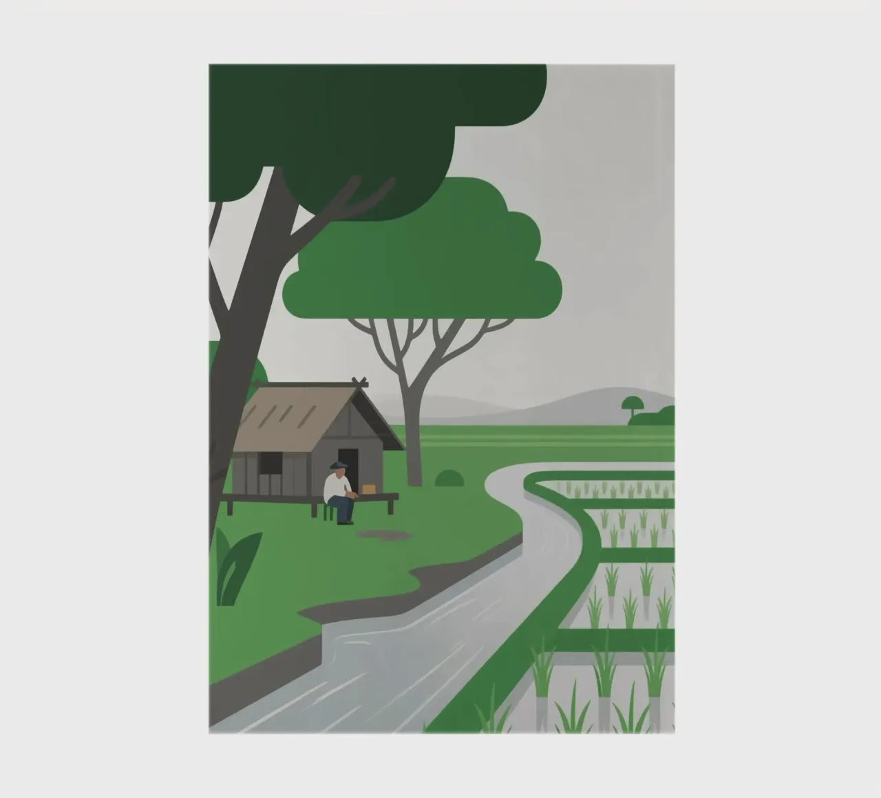 Farmers in the rice fields notebook by knowledge