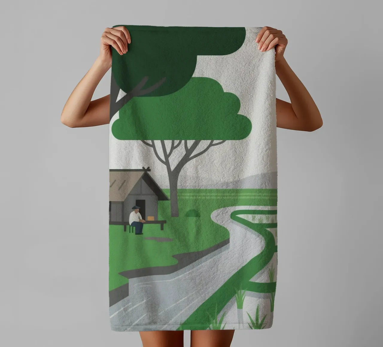 Farmers in the rice fields towel by knowledge