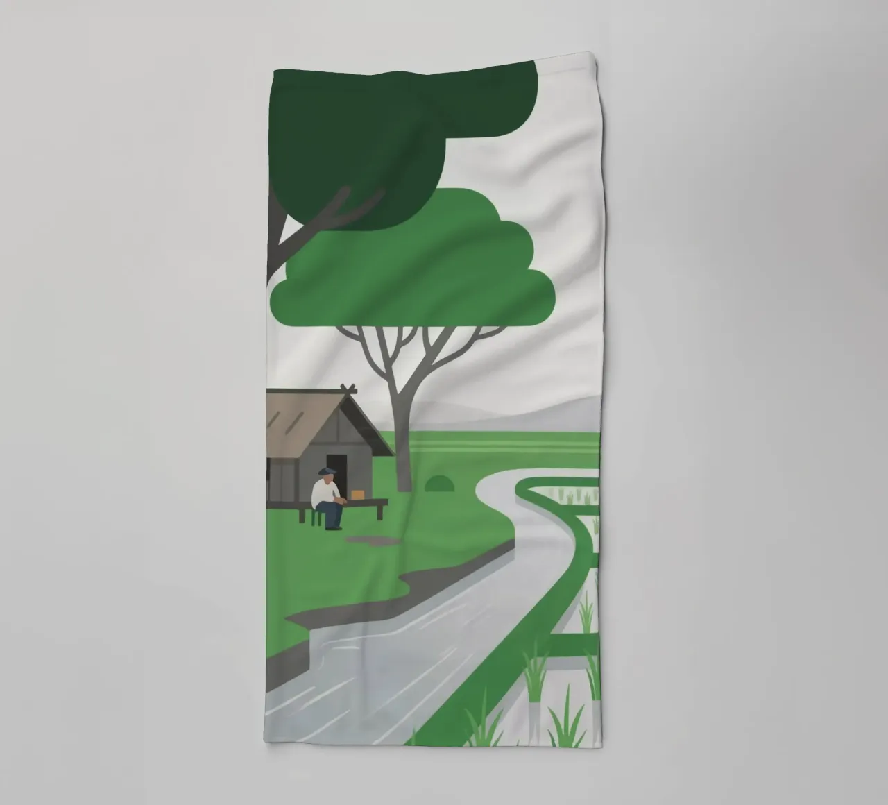 Farmers in the rice fields towel by knowledge