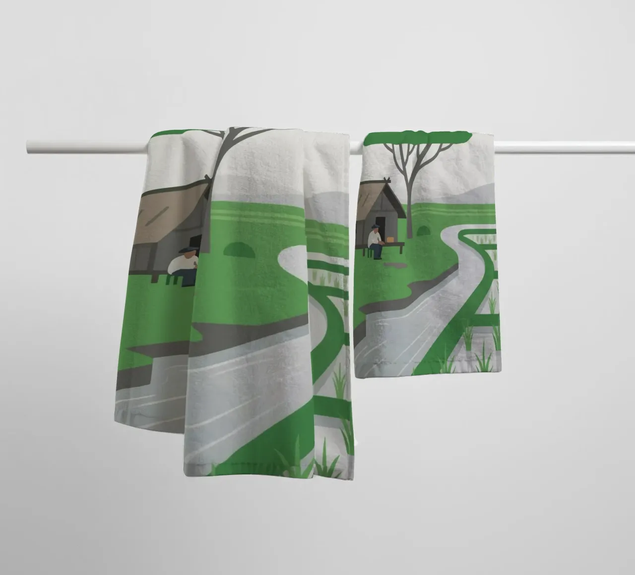 Farmers in the rice fields towel by knowledge