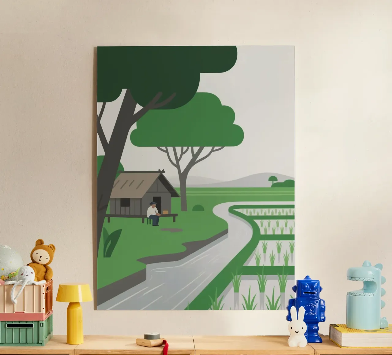 Contadini nelle risaie plexiglass da knowledge