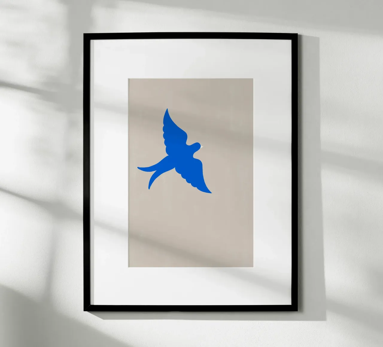 Blue Bird poster avec cadre en aluminium de treechild