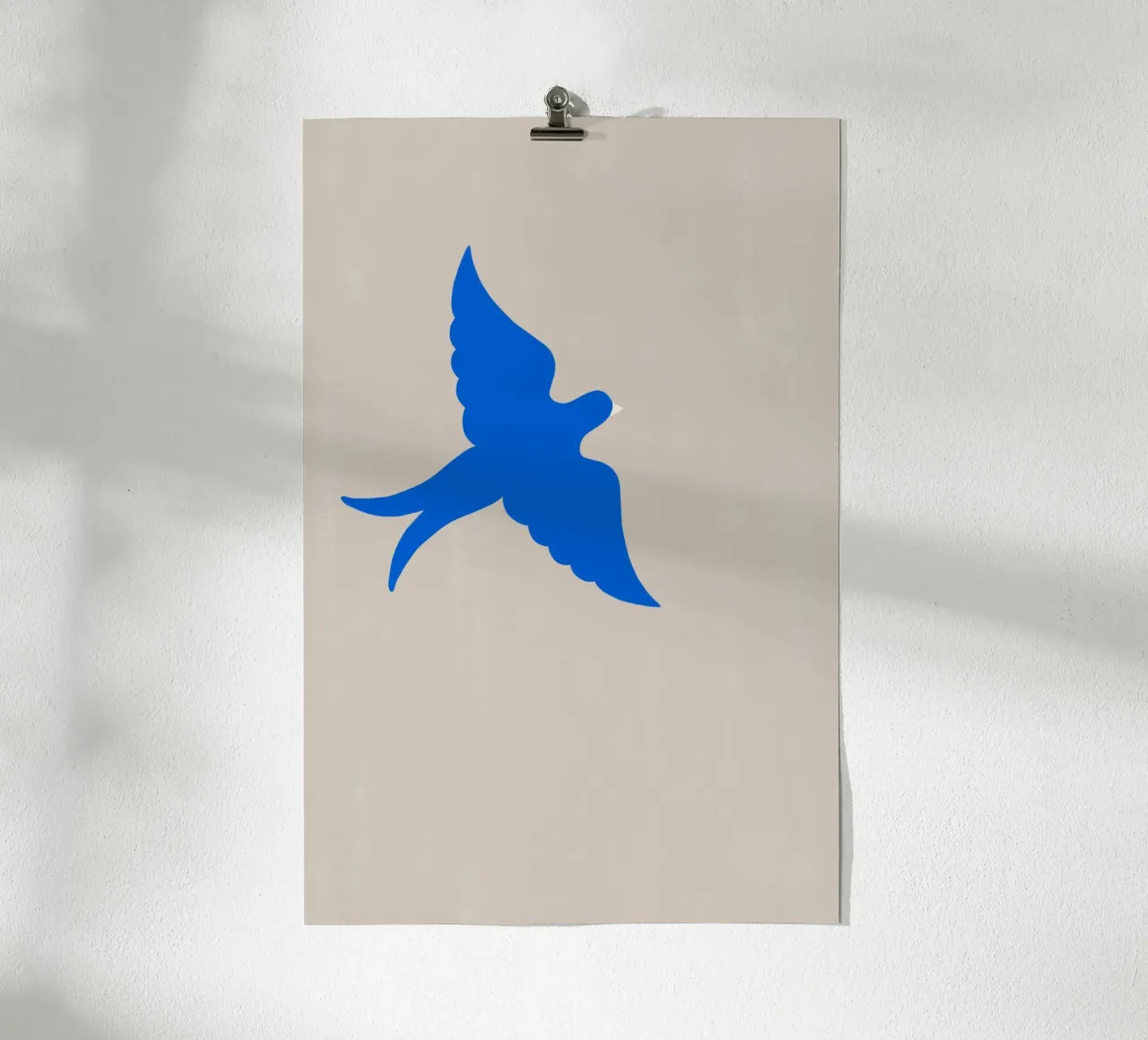 Blue Bird poster avec cadre en aluminium de treechild
