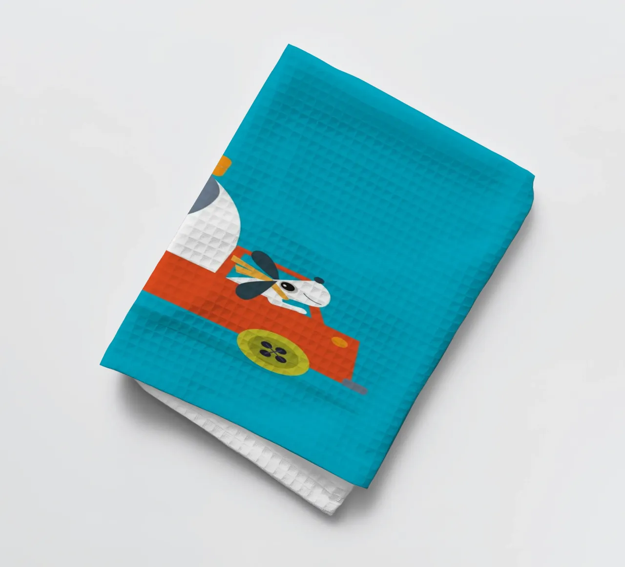 Avventura in viaggio - Illustrazione giocosa di un elefante e di un cane canovaccio da cucina da JaySan Studio