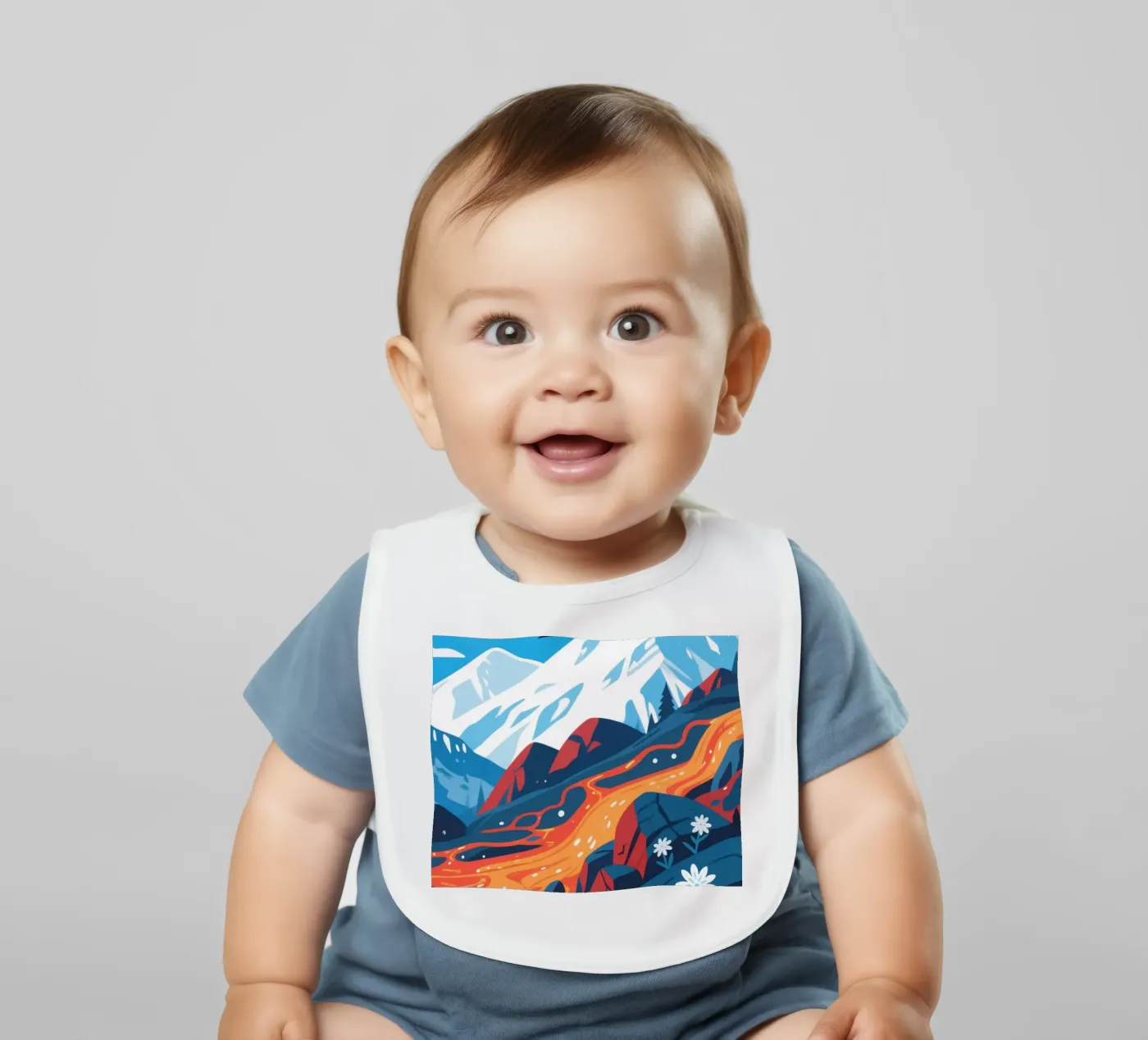 Volcano baby bib by knowledge
