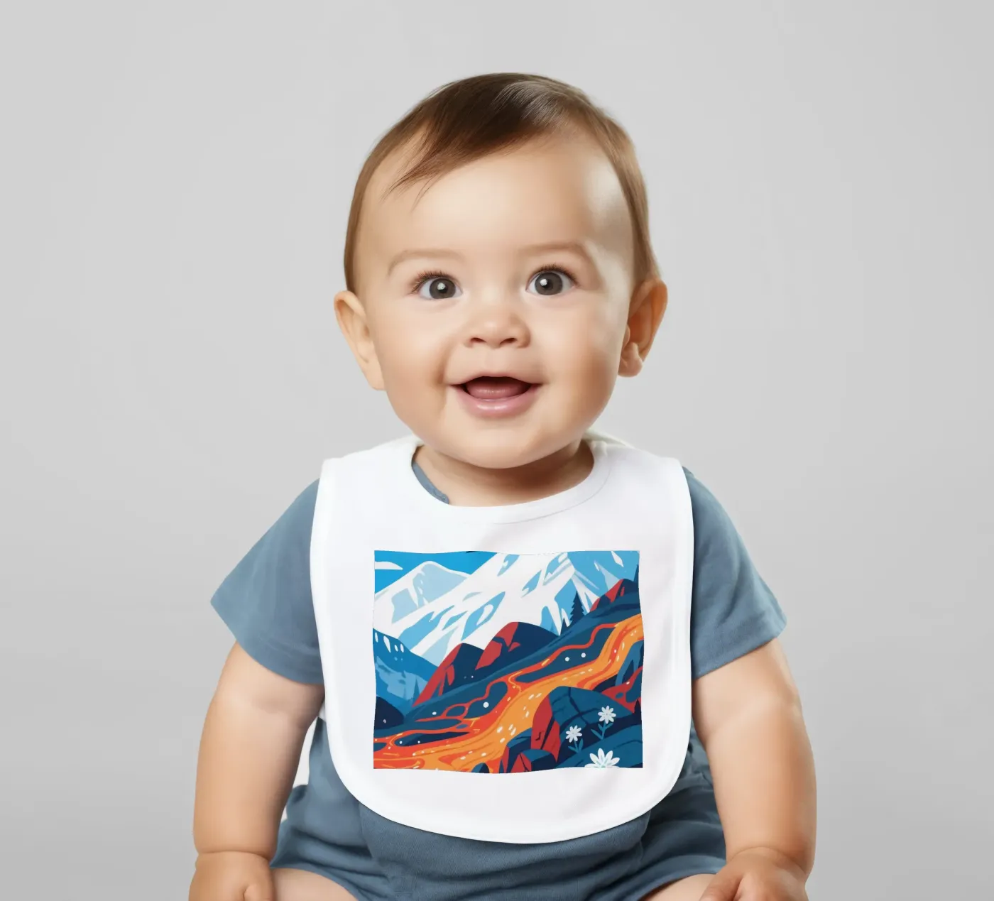 Volcano baby bib by knowledge