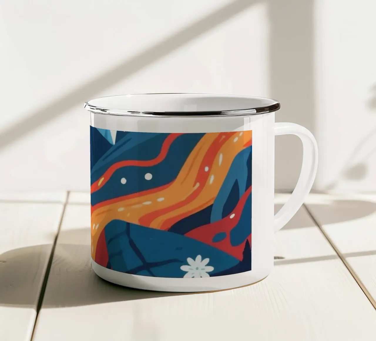 Vulcano tazza in smalto da knowledge