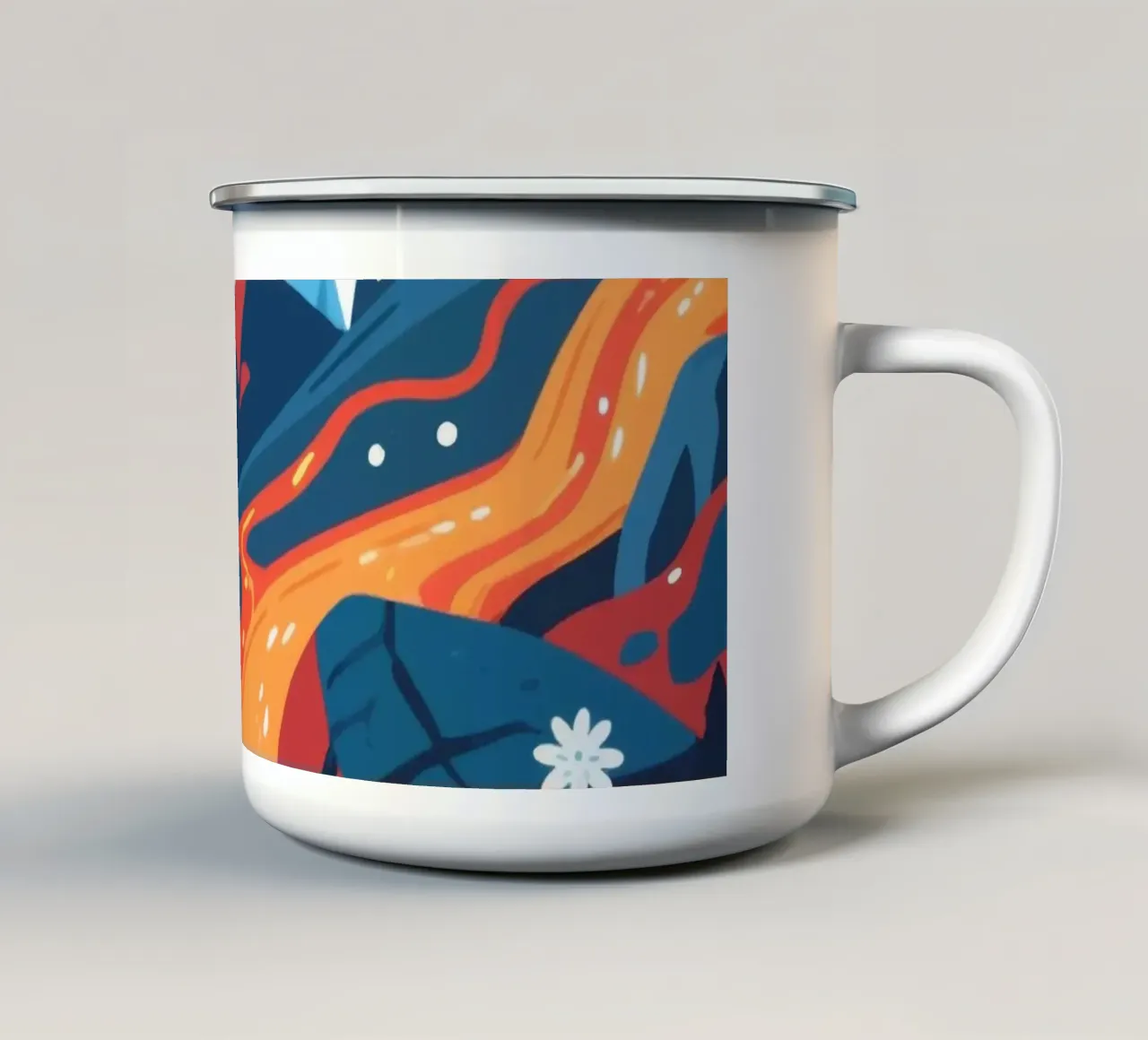 Vulcano tazza in smalto da knowledge