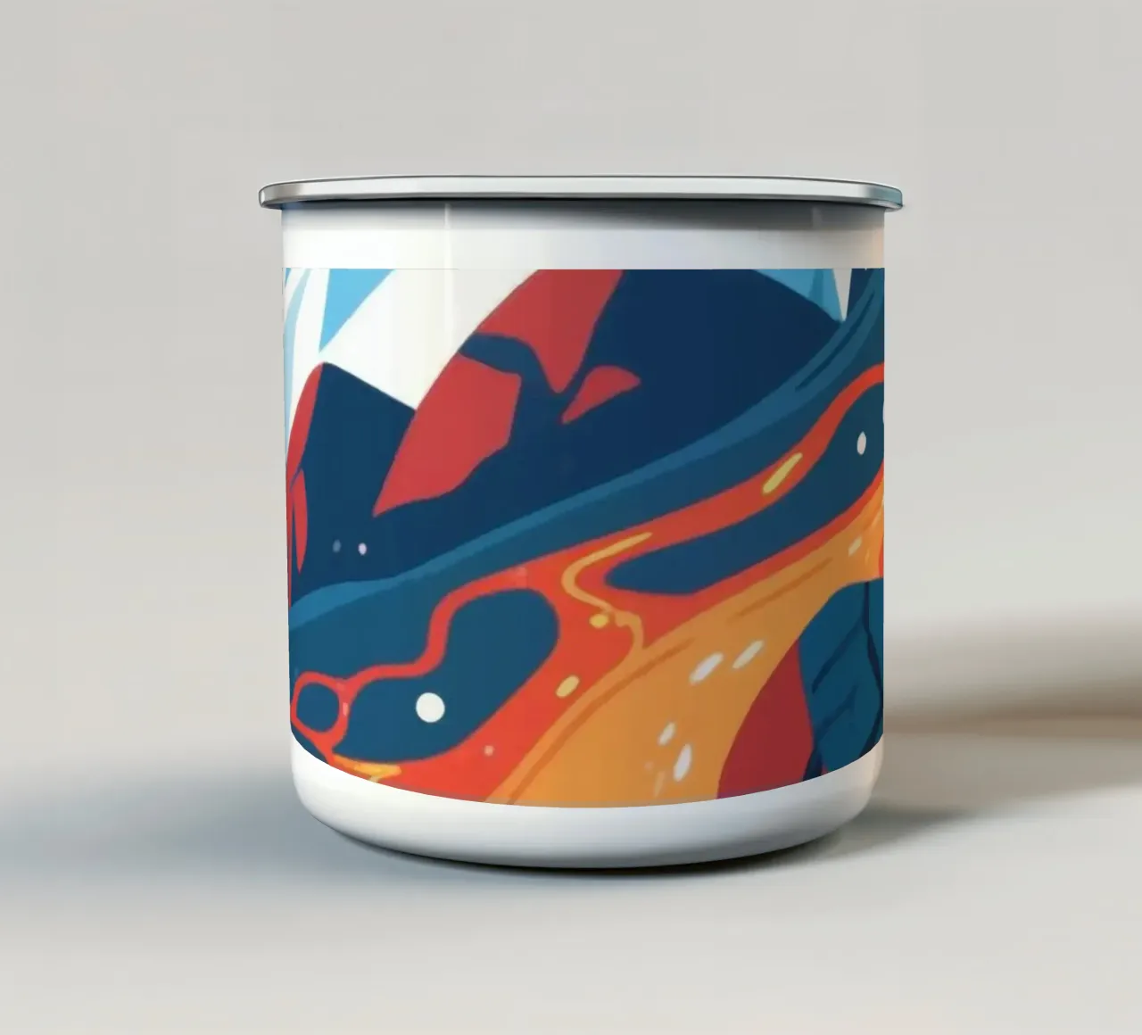 Vulcano tazza in smalto da knowledge