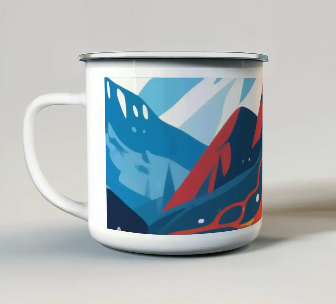 Vulcano tazza in smalto da knowledge