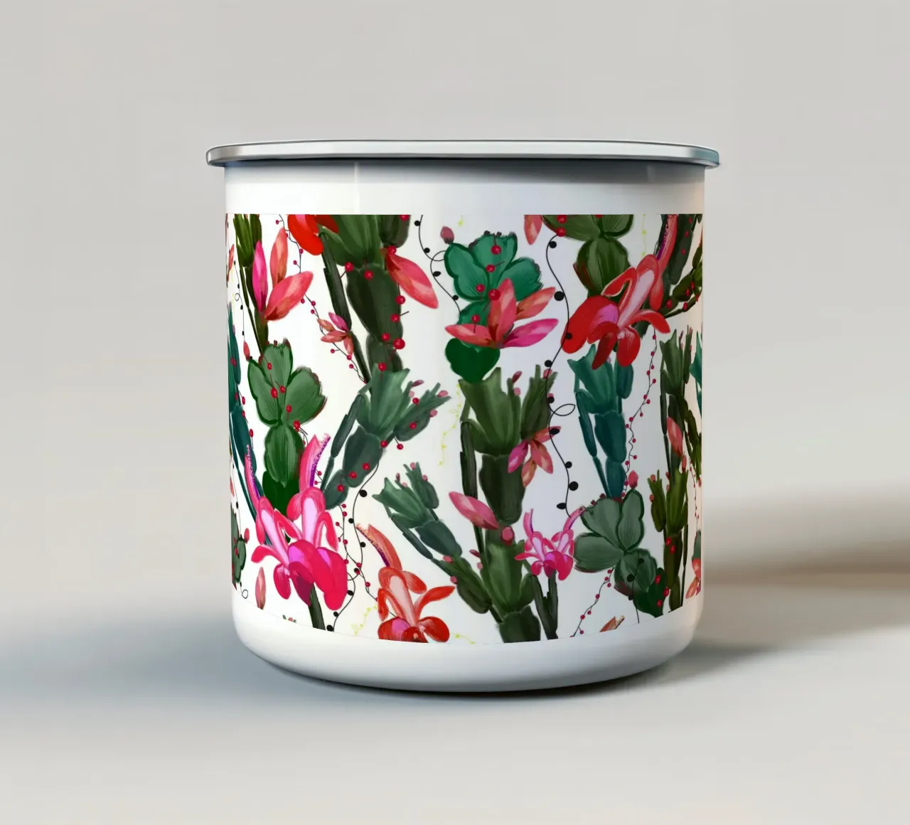 Cactus di Natale Schlumbergera tazza in smalto da gulsengunel