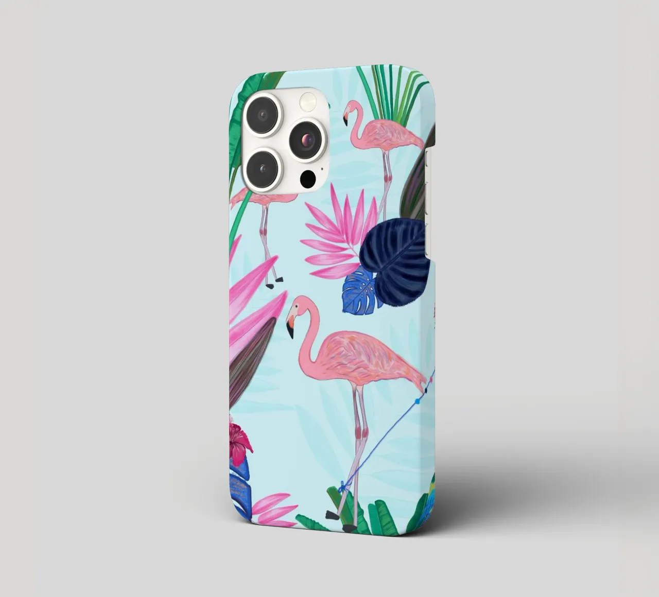 Flamingo mit Drachen und Bananenstaude Sommerzeit iPhone Hülle von gulsengunel