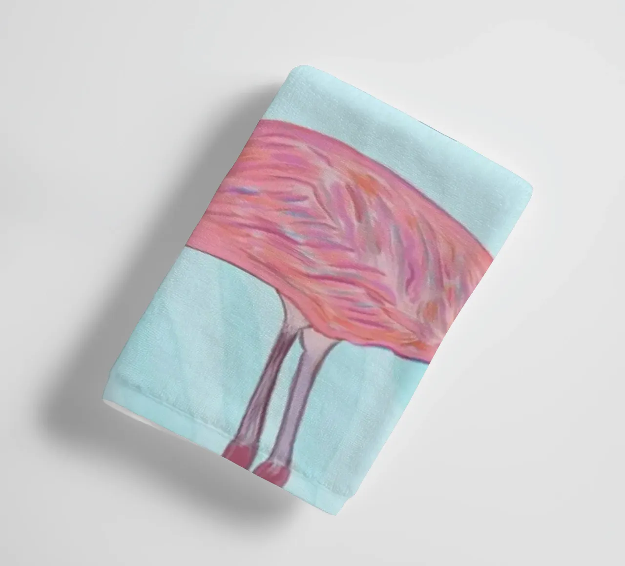 Flamingo with kite and banana tree summer time towel by gulsengunel