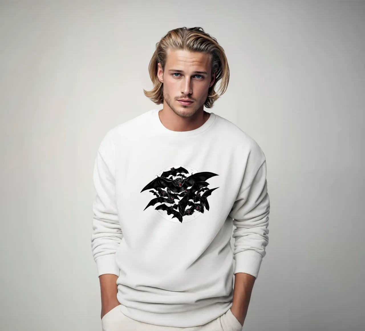 Bats on full moon sweatshirt by 7115