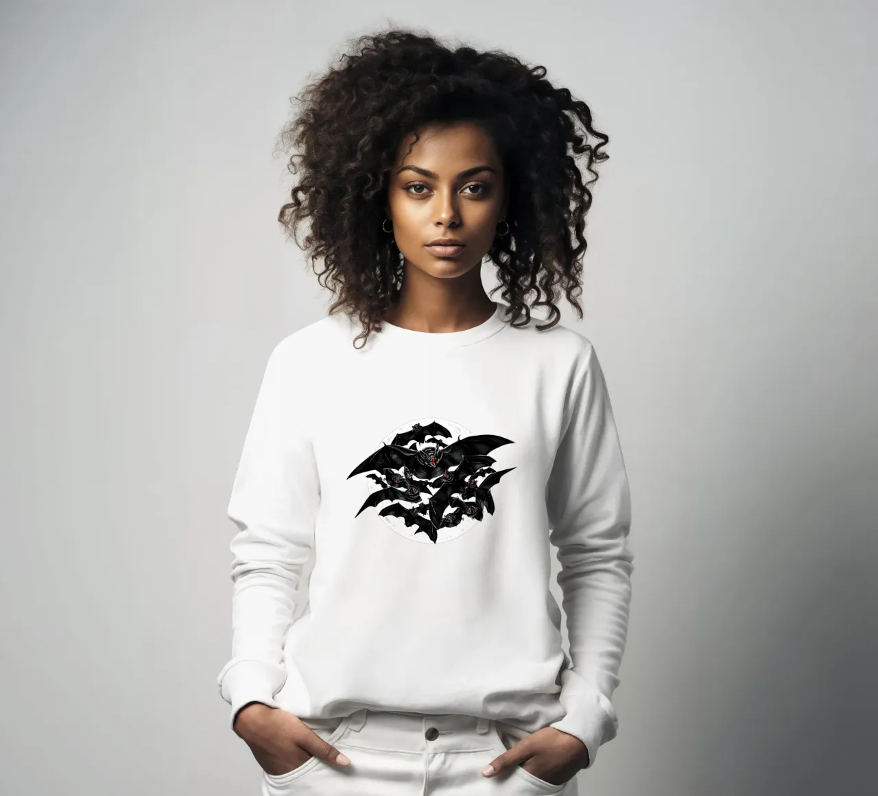 Bats on full moon sweatshirt by 7115