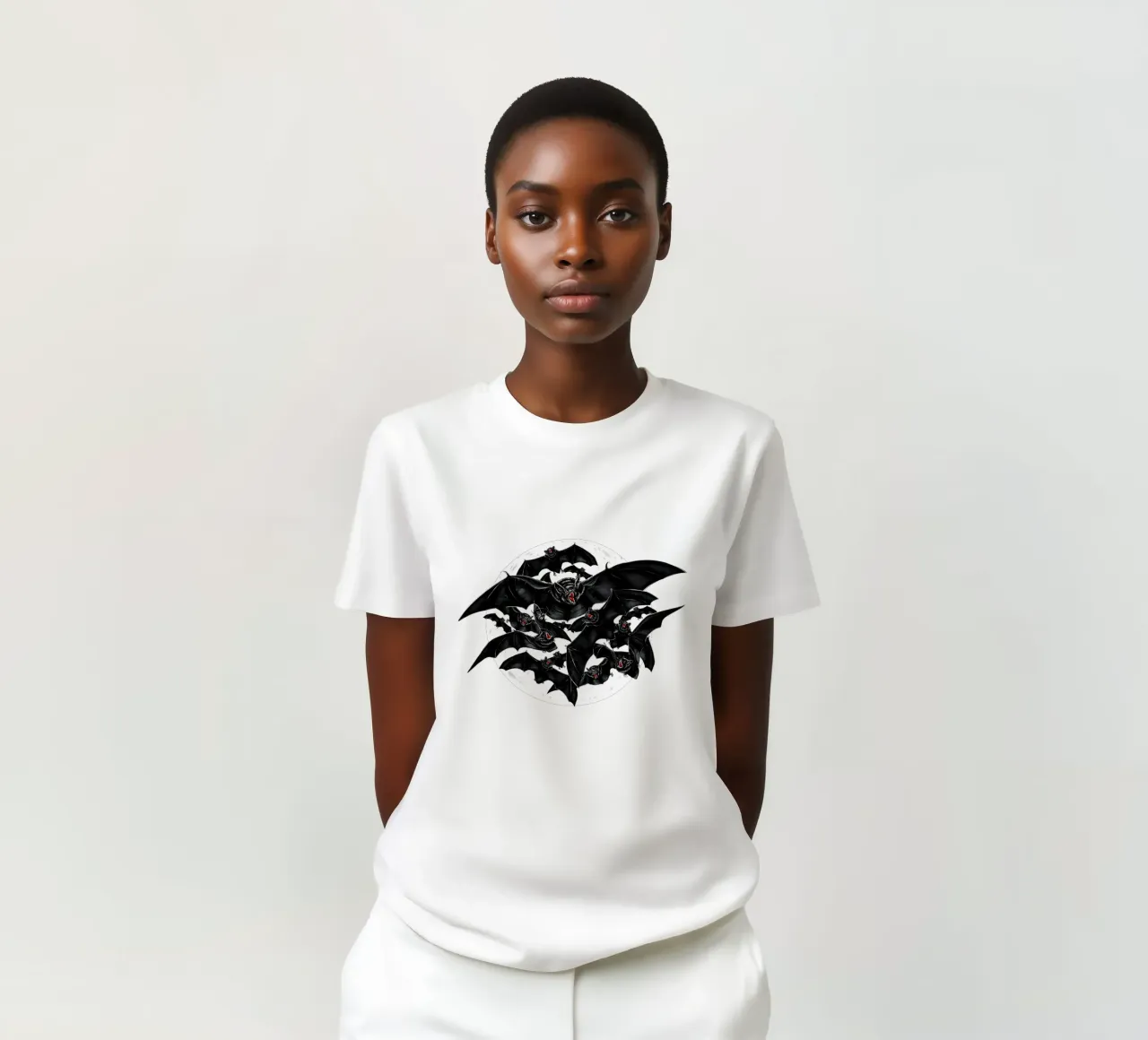 Pipistrelli con la luna piena t-shirt da 7115