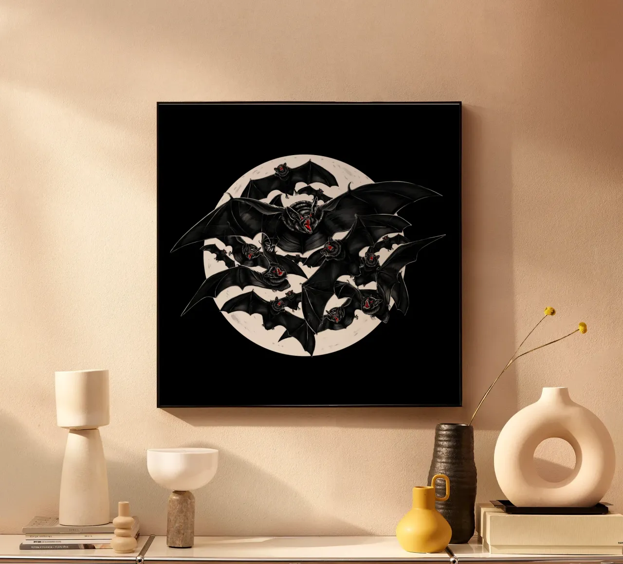Pipistrelli con la luna piena plexiglass da 7115