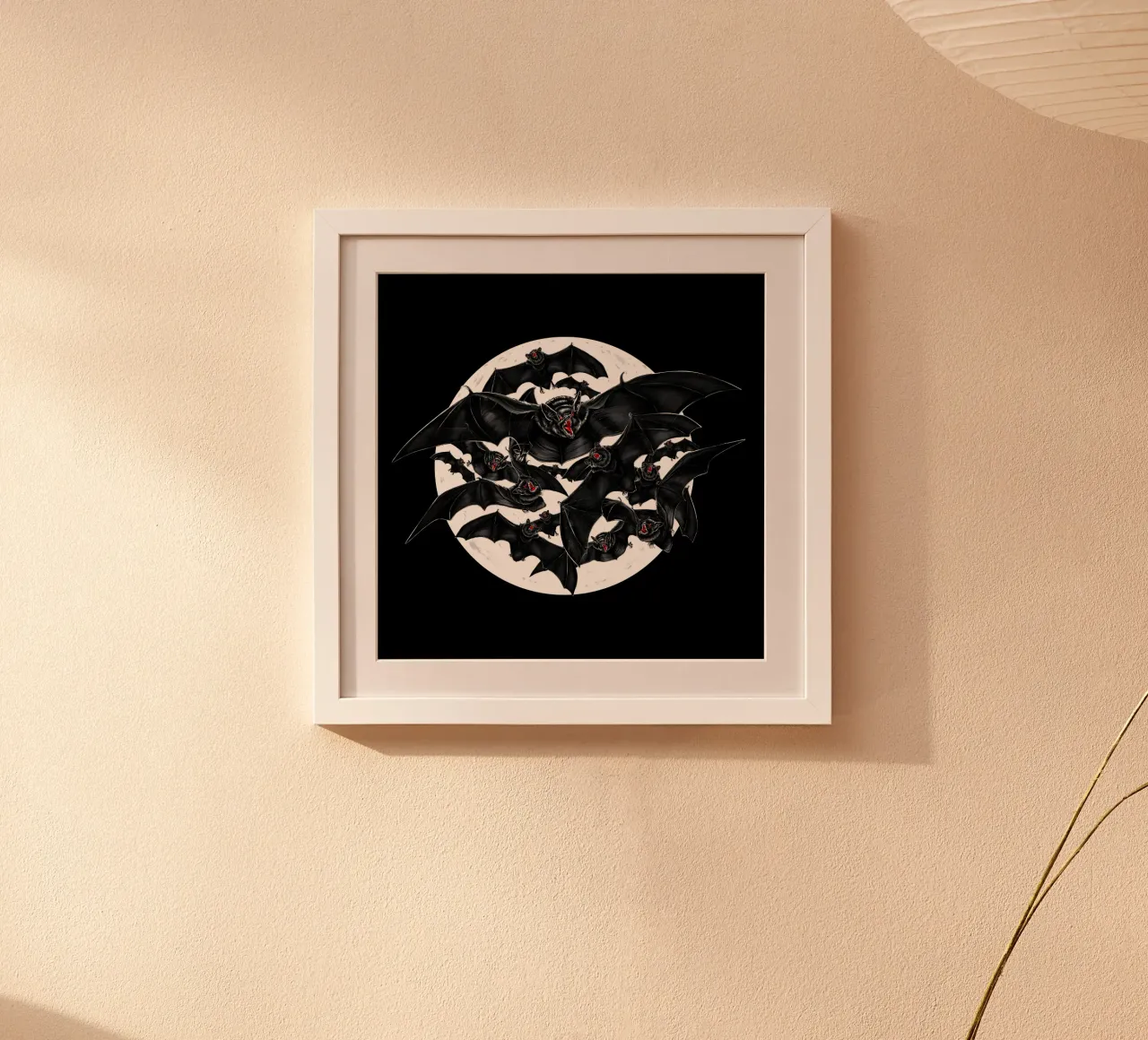 Pipistrelli con la luna piena carta hahnemühle da 7115