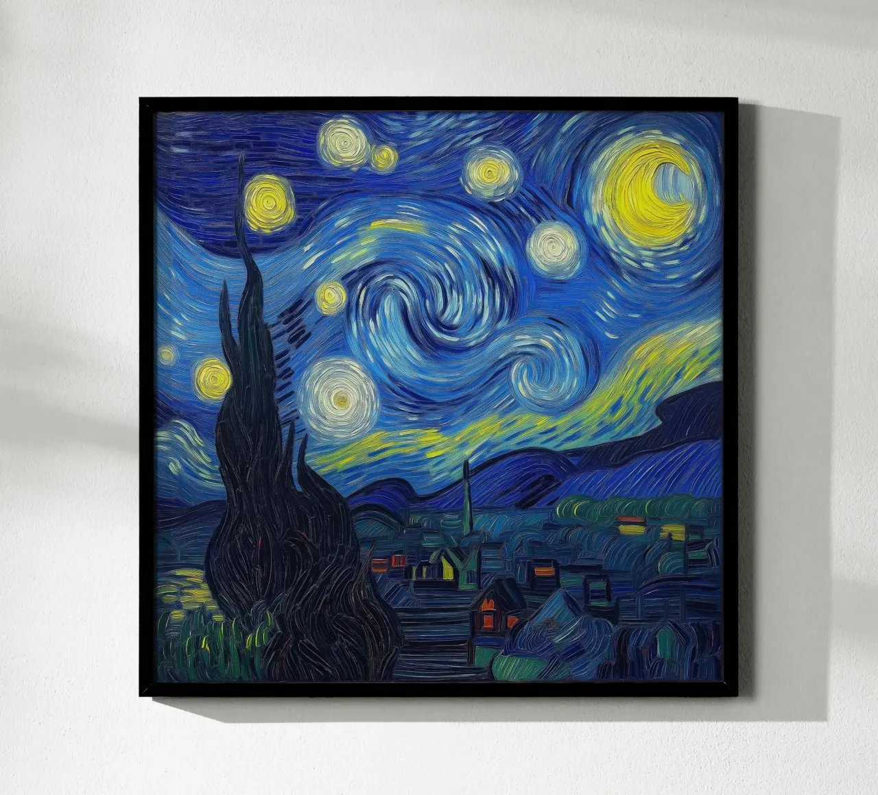 Notte stellata moderna poster con telaio in legno da Art Center