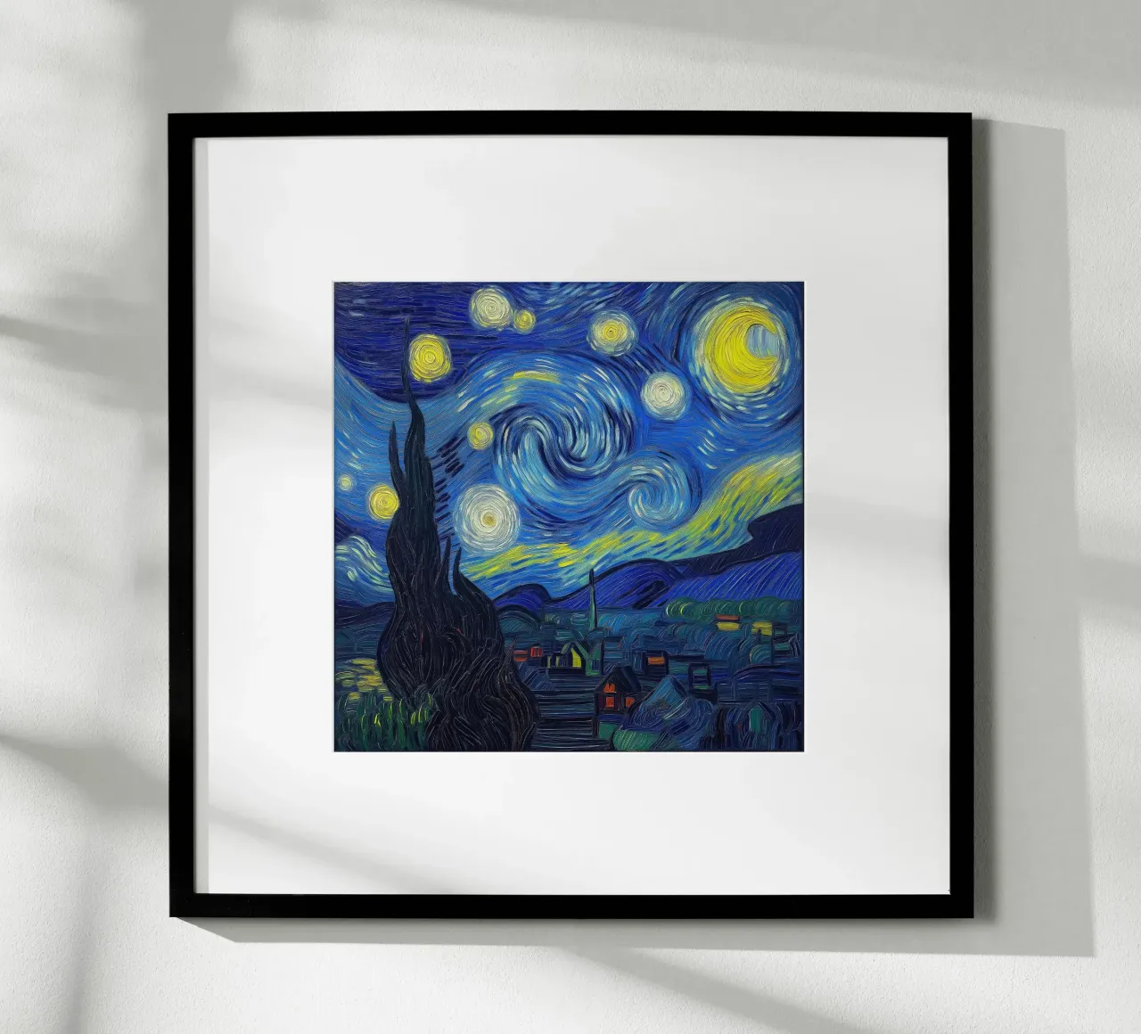 Notte stellata moderna poster con telaio in legno da Art Center