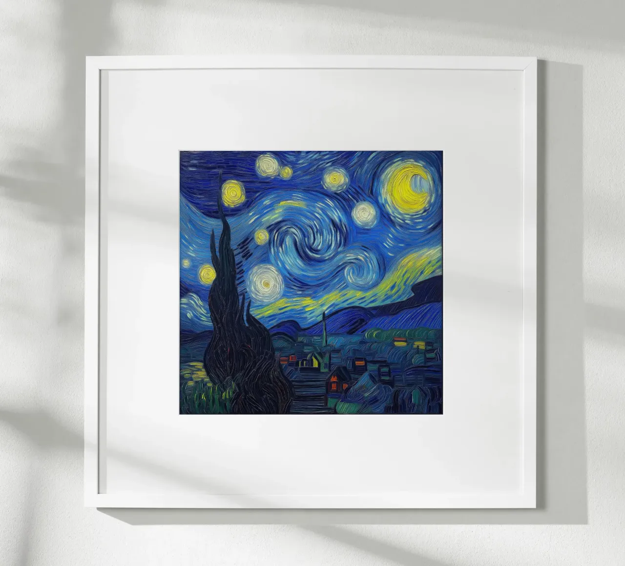 Notte stellata moderna poster con telaio in legno da Art Center