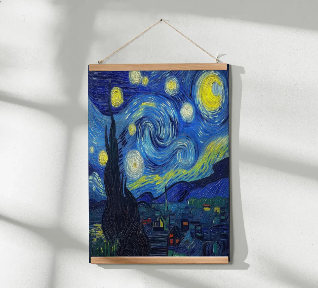 Notte stellata moderna poster con telaio in legno da Art Center
