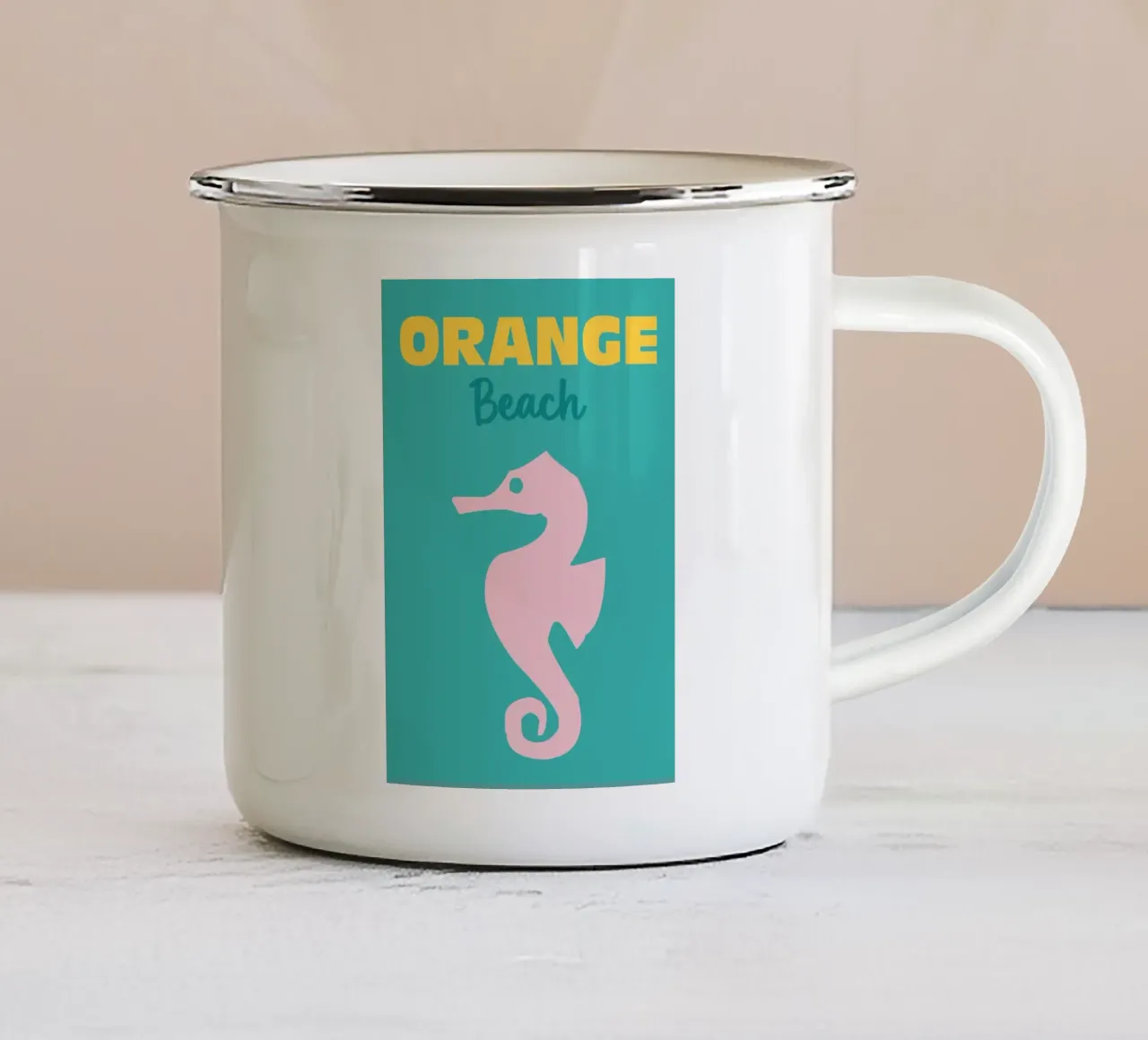 Orange Beach 02 tazza in smalto da Art Fart