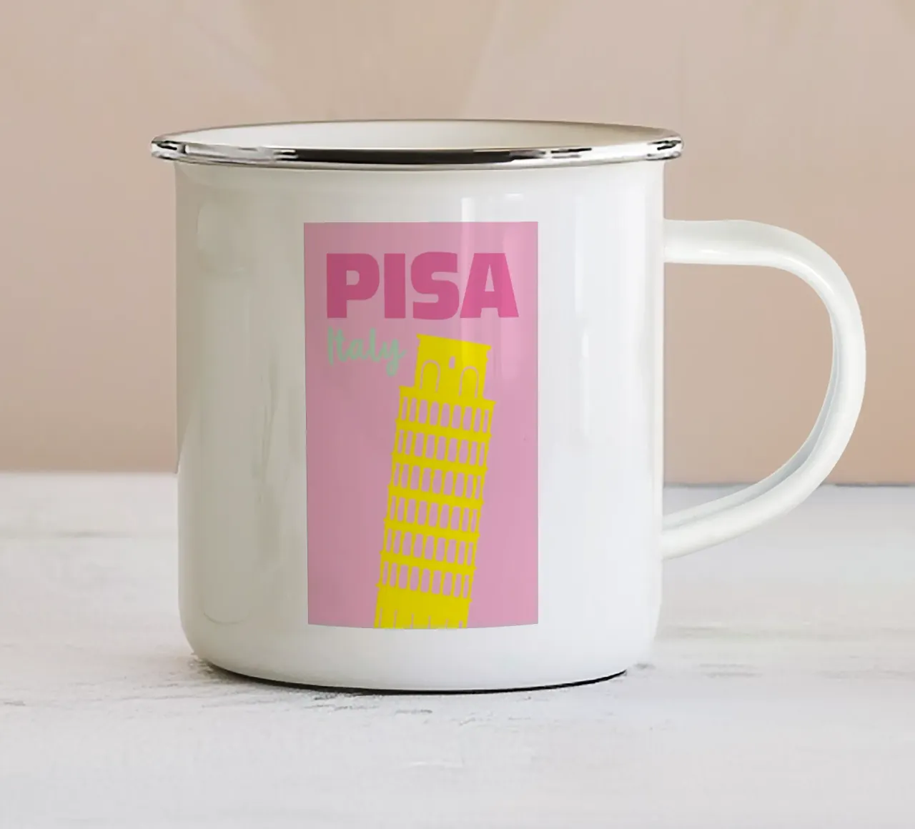 Pisa, Italy tazza in smalto da Art Fart