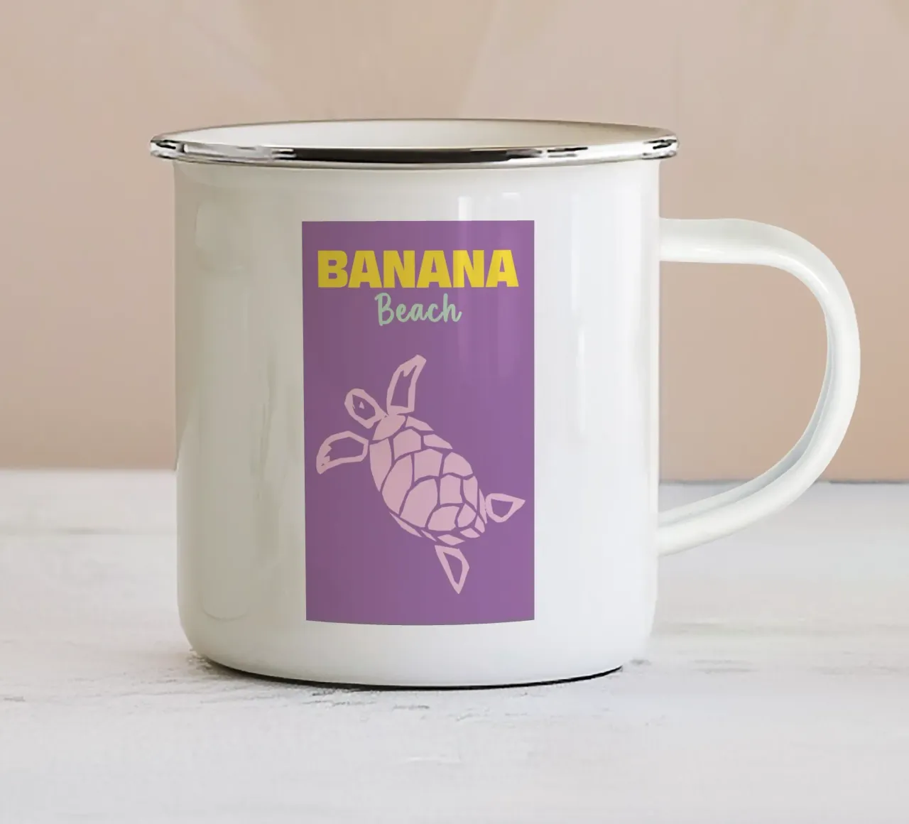 Banana Beach tazza in smalto da Art Fart
