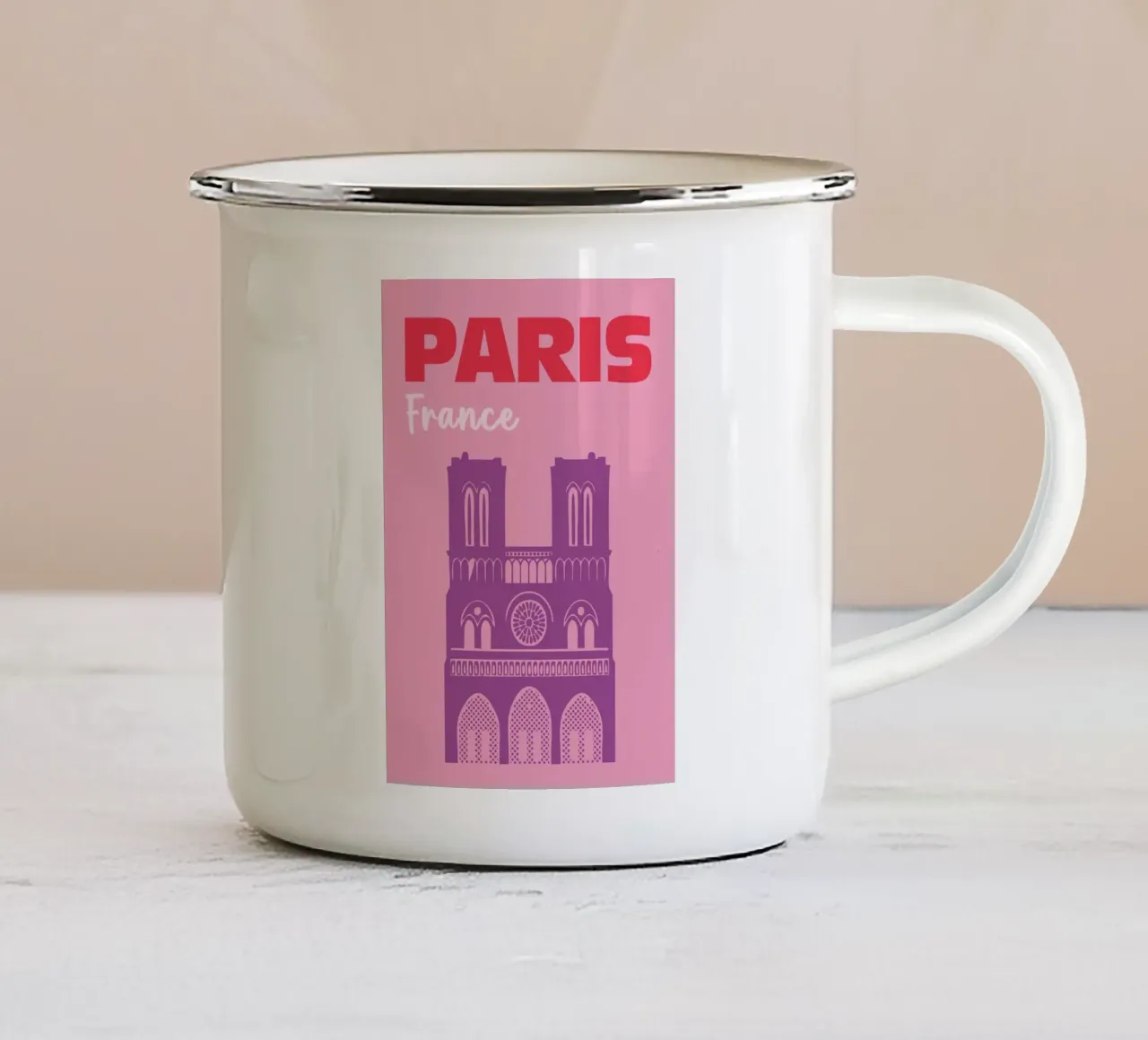 Parigi, Francia 04 tazza in smalto da Art Fart