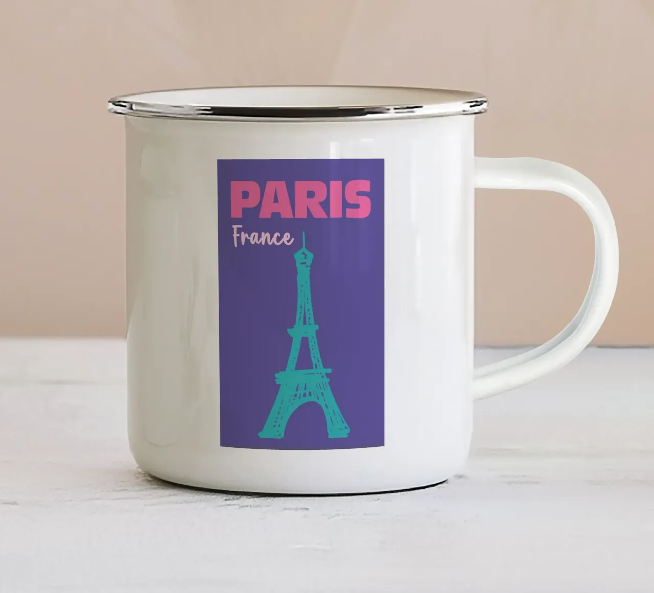 Parigi, Francia 05 tazza in smalto da Art Fart